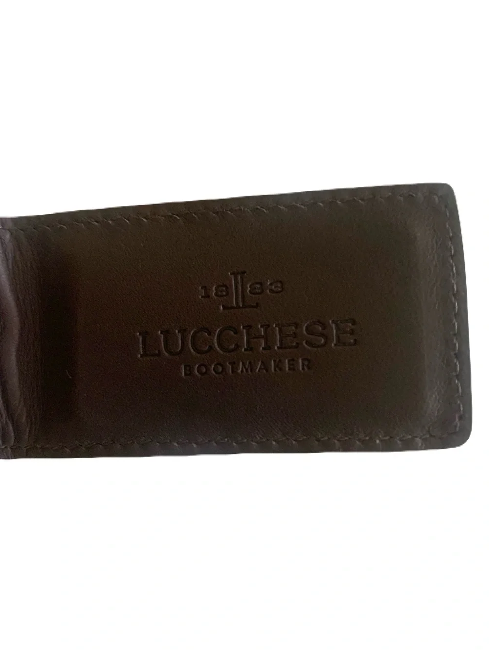 Lucchese Dark Brown Men’s Strong Magnetic Genuine Leather Money Clip Western